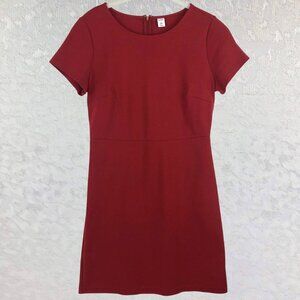 Old Navy Red Knit Sheath Dress Stretchy Short Sleeve Size M Petite